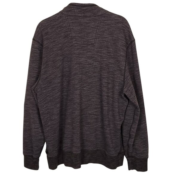 G.H. Bass & Co Pullover Sweater Mens XXL Blue 1/4 Button Mock Neck Fur Trim Cozy - Picture 8 of 11